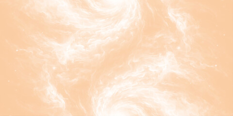 Fototapeta premium Soft peach abstract vector background with swirling white cloudy texture and subtle sparkles for design