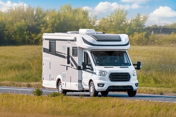 Rental camper van journey for outdoor vacation travel © AlexGo