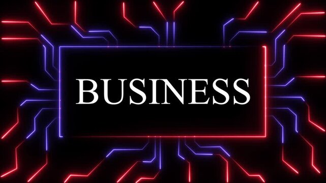 Abstract neon motherboard icon . 4k Circuit Board with neon line moving electrons Data Flow Loop Background Animation. Artificial Intelligence. on Black Background and features 4k Animation video