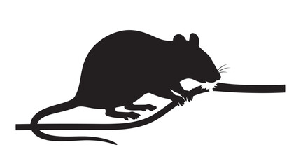 Rat Climbing Rope Silhouette A Dark Graphic Representation © MDAbdul