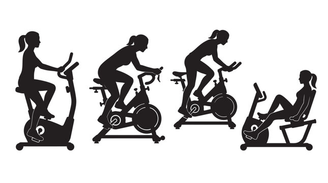 Exercise Bike Rider Progression Silhouette spinning stationary