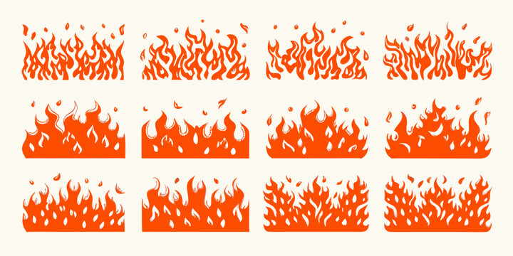 Orange Flame Illustrations A Collection Of Fire Shapes And Designs