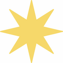 Obraz premium Yellow Starburst Icon A Clean Geometric Shape On White Background