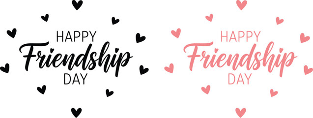Happy friendship day wishes and greetings with hearts © KaziDalia