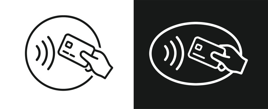 Contactless Payment and RFID Card Access Symbol Vector Icon Set