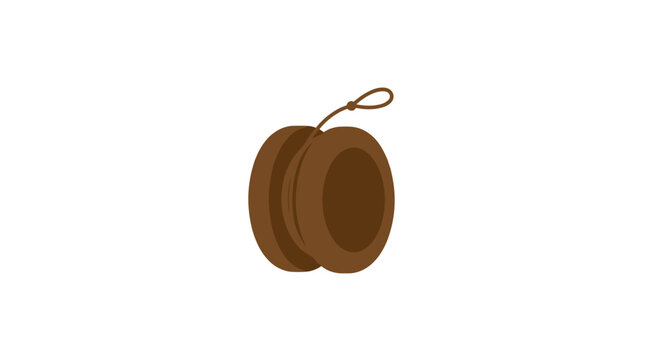 Brown wooden yo yo toy isolated on white background simple vector illustration