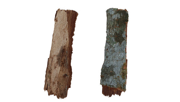 Realistic splintered wooden block fragment graphic design element