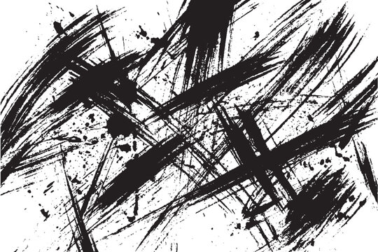 Black and White Abstract Grunge Brush Stroke Texture