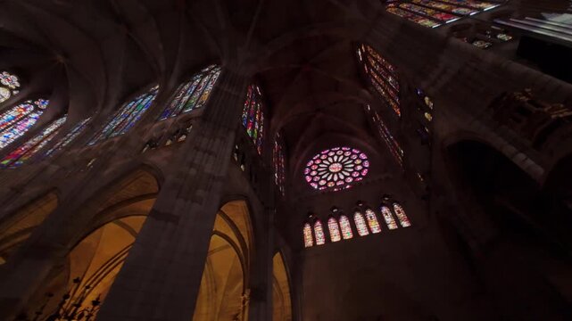 Interior view of the Cathedral, Le&oacute;n, Community of Castilla y Le&oacute;n, Spain.