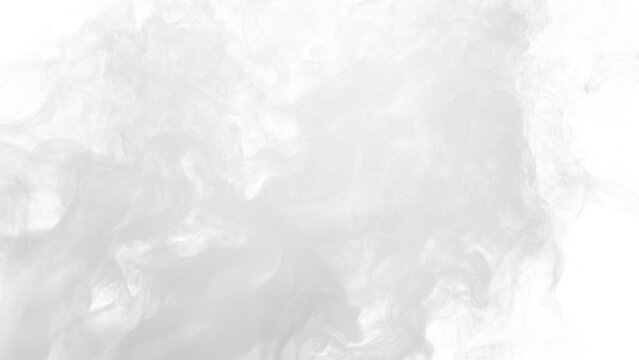 Winter white smoke frost background, realistic freezing breath vapor or heavy blizzard fog full screen isolated on transparent background