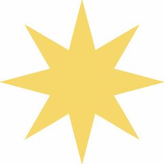Obraz premium Yellow Starburst Icon A Clean Geometric Shape On White Background