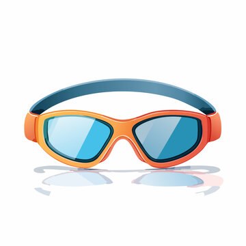 Orange and Blue Swimming Goggles