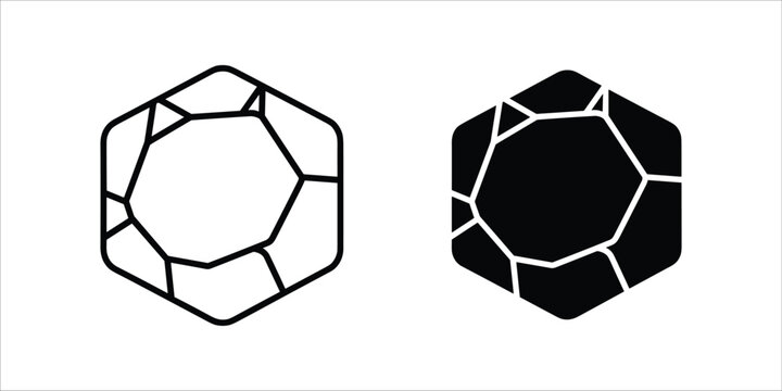 Two polygonal hexagonal patterns in black and white