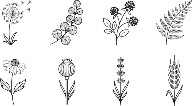 Agriculture and organic farming line icons set, vector design elements for sustainable agribusiness presentation