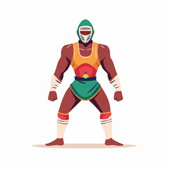 Obraz premium Luchador Wrestler Character Illustration