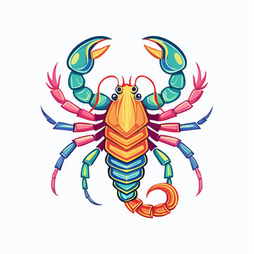 Colorful Stylized Scorpion Illustration