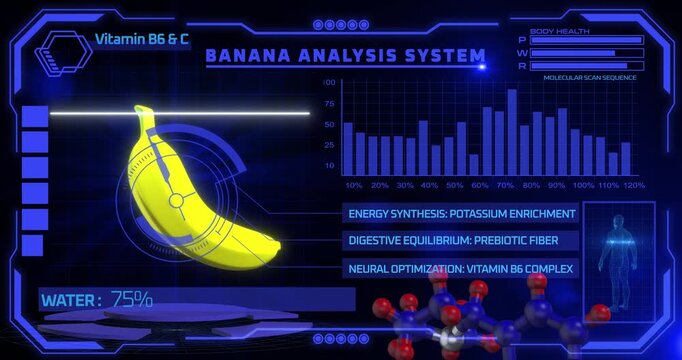 Futuristic banana analysis system ui health nutrition data