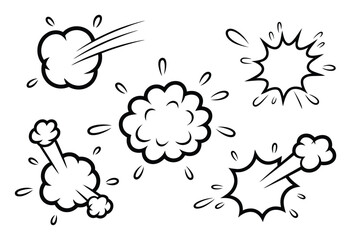 Collection of comic book style explosion and speed lines © khalid