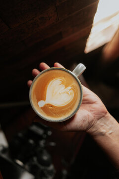Tasa de cafe latte art