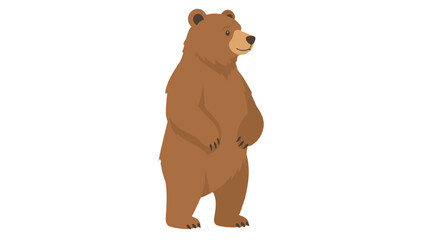 Brown bear standing upright in simple isolated vector style © icon_art