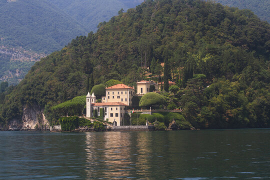 The magnificent Villa del Balbianello on the wooded Lavedo peninsula overlooking Lake Como