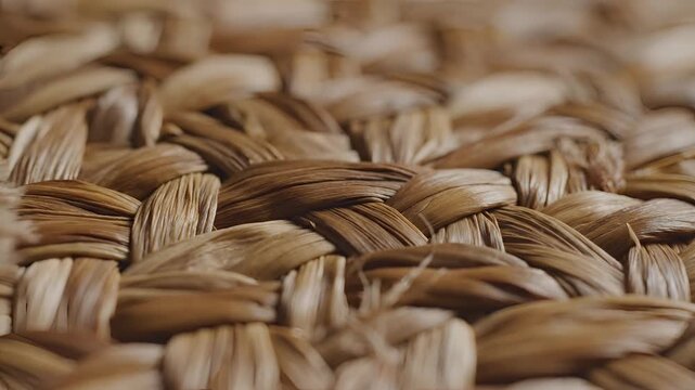 Closeup Macro Shot of Woven Natural Fibers Texture Background 9.