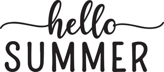 Summer season vector design. Colorful hand lettered Hello summer typography text with tropical holiday elements © Bundle Store