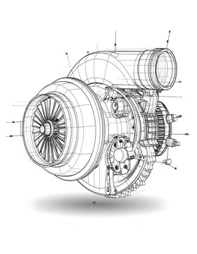 Detailed technical drawing of a mechanical gearbox assembly.
