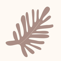 Minimalist illustration of a brown tropical leaf on a light background. © Rawpixel.com