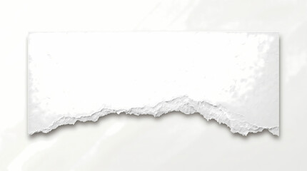 Fototapeta premium Torn white paper edge with rough texture on clean background minimal design