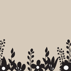 Minimal floral silhouette background with copy space © Лилия Романюк