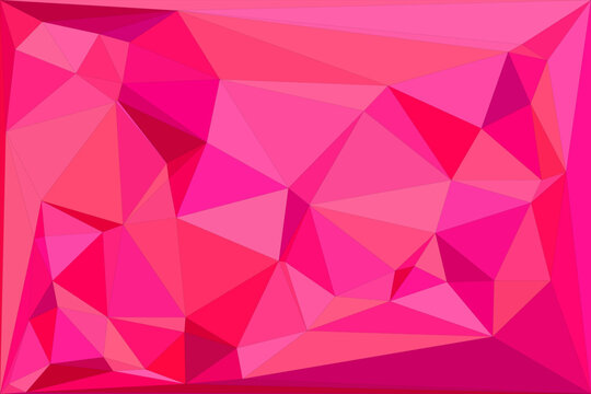 Abstract background polygonal mosaic fuchsia pink geometric triangular pattern low poly design.