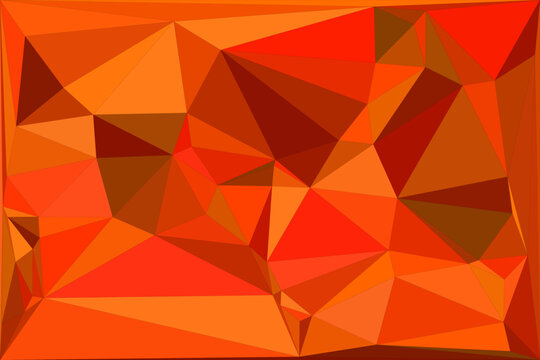 Vibrant abstract geometric triangular pattern with warm orange and red sunset color palette.