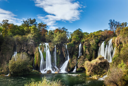 Kravice Waterfall in Bosnia and Herzegovina. Long exposure.