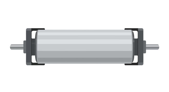 Robust gray industrial roller component for machinery and conveyor systems, engineered for smooth and efficient material transport and rotational applications