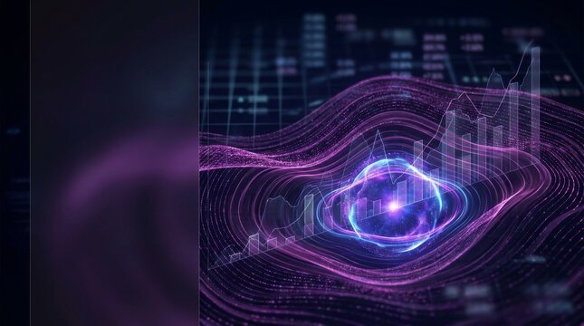 Dynamic data flow and real time business analytics abstract with copy space