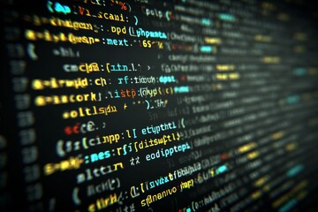 Fototapeta premium Innovative html code structures on an ethereal backdrop. Natural mood. Subtle shift: html syntax illuminating a soft, colorful digital world. Magazine cover. Pure emotion.