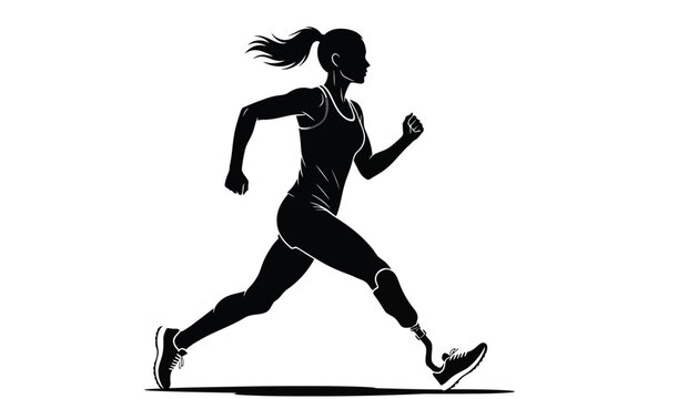 A woman running in athletic wear.