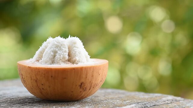 Santol or Sandoricum koetjape (Burm. f.) Merr. fruits on natural background.
