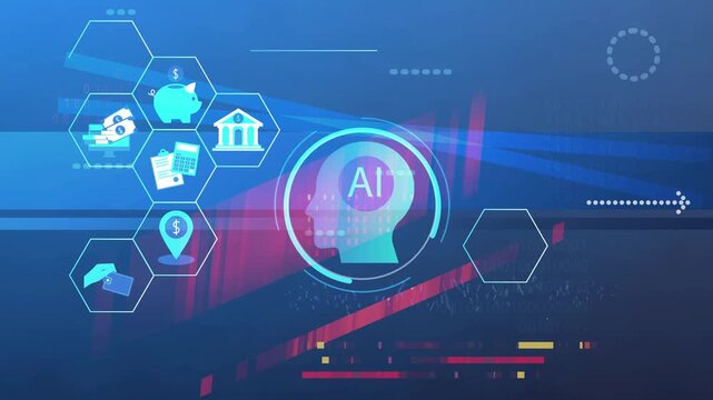 Impact of AI in reshaping the Banking industry - Stock Illustration as MP4 File
