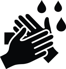 Fototapeta premium Hand Sanitizer Wash Icon, Washing Hands with Sanitizer Vector for Website Interface, Computer Software, Mobile Application, and Hygiene Protection Design