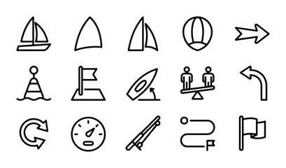 Nautical and Recreation Icons: Sailing, Fishing, Beach Ball, Navigation, 15 Vector Elements © Imran