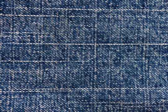 Blue denim fabric texture with woven pattern detailed textile background