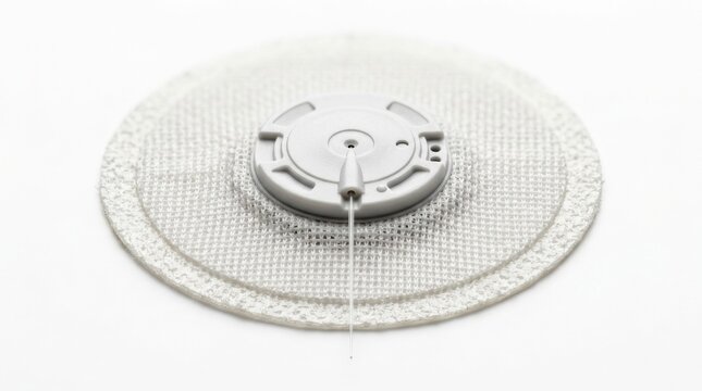 The CGM sensor patch shows a sensor that helps monitor glucose levels for health management. It provides real-time data for better health decisions.