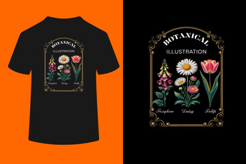 Foxglove Daisy Tulip Vintage Flower Arrangement T-Shirt  © ben