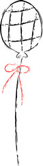 Obraz premium Balloon With Bow Sketch Line Art