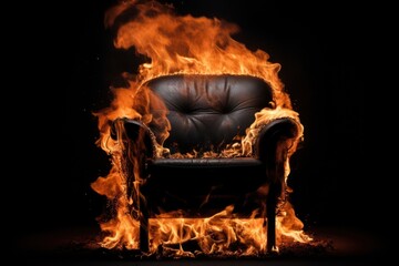 Fototapeta premium Armchair fire fireplace furniture.