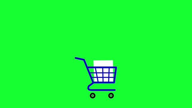 The shopping cart carrying paper, the paper flies and changes the screen from green to white.