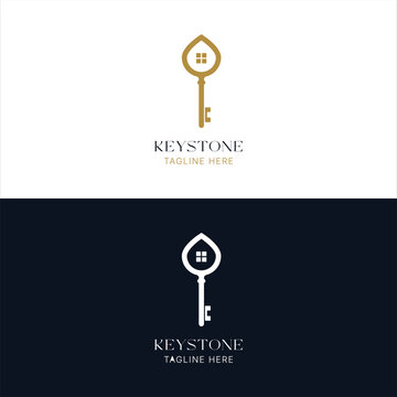 Elegant Keystone Key Real Estate Logo Design