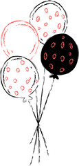 Obraz premium Balloon Bouquet Doodle Sketch